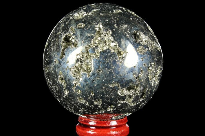 Polished Pyrite Sphere - Peru #97982